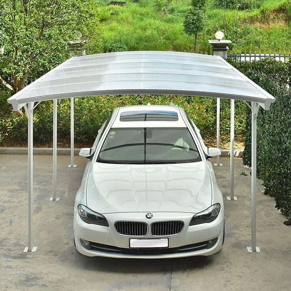 Home Deluxe - Design Carport - FALO, Weiß - Maße: 505 x 300 x 226 / 240 cm - inkl. Montagematerial I Autoüberdachung Garage Unterstand