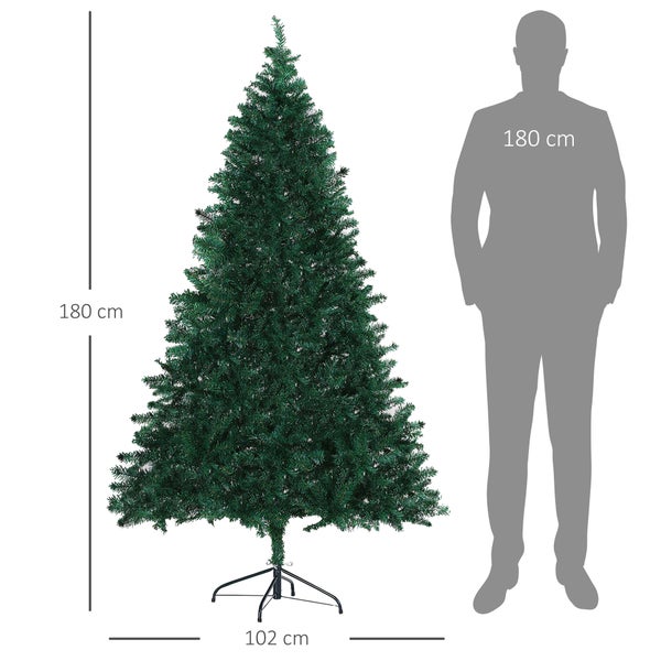HOMCOM Weihnachtsbaum, ∅102 x H180 cm, PVC, Grün