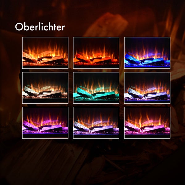 Glow Fire Elektrokamin 'Portia Mini Linksoffen mit Deluxe Echtholzdeko| LED Standkamin in weiss mit Heizung (1500 W) | HxBxT: 90 x 86,7 x 45 cmcm