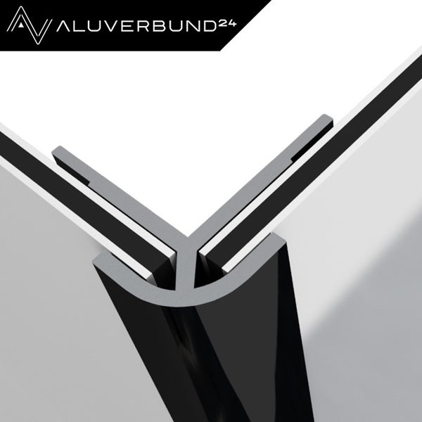 Aluverbund24 Logo. Profilverbinder zur Verbindung von zwei Platten im 90-Grad-Winkel.
