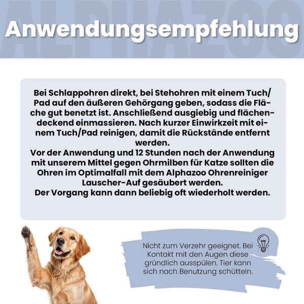 alphazoo Ohrmilbenöl für Hunde 100ml