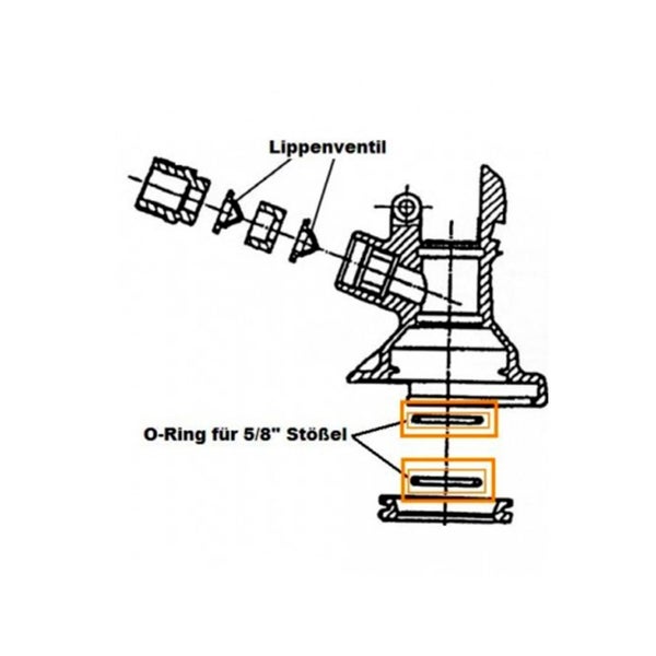 O-Ring, Dichtung für 5/8 Stößel für Keg - Verschluss (Flach- und Kombi-Fitting) (Micro Matic und Hiwi)