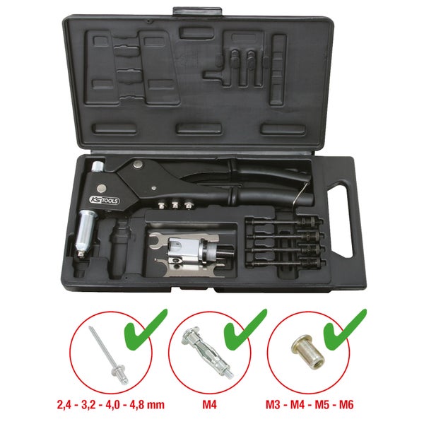 KS TOOLS Universal-Handnietzangen-Satz 10tlg. - 150.9610