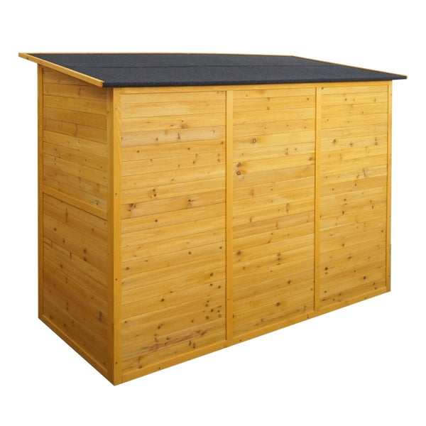 Detailansicht eines Daches mit Bitumenpappe auf einer Holzkonstruktion.