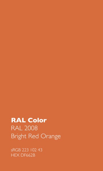 RAL Farbfeld 2008 Hellrotorange