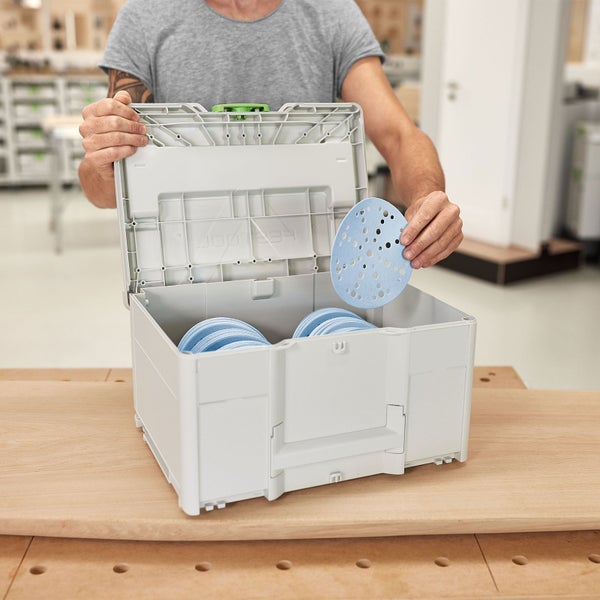 Schleifscheiben in einem Werkzeugkoffer