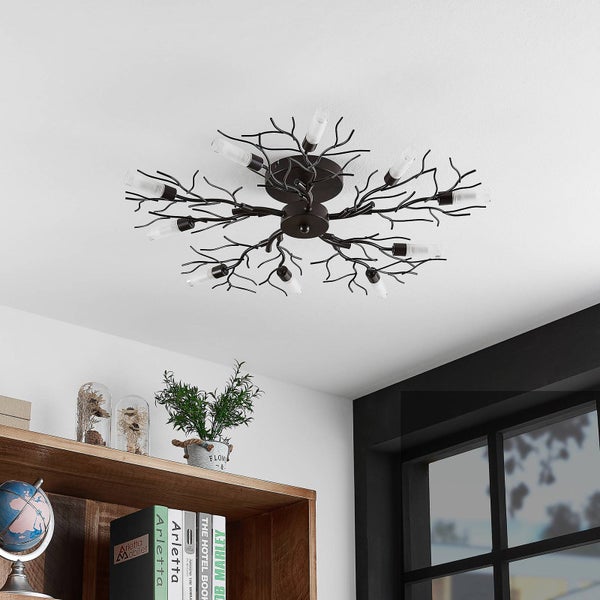Lindby Deckenlampe Bigna (Modern) in Braun aus Metall (10 flammig, G9) - Deckenleuchte Lampe Wohnzimmerleuchte