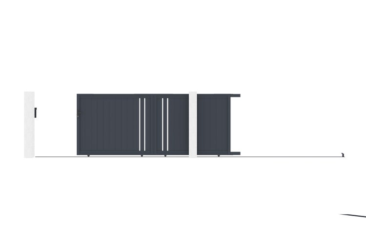 Schiebetor aus aluminium 4m GIONA H.160cm grau