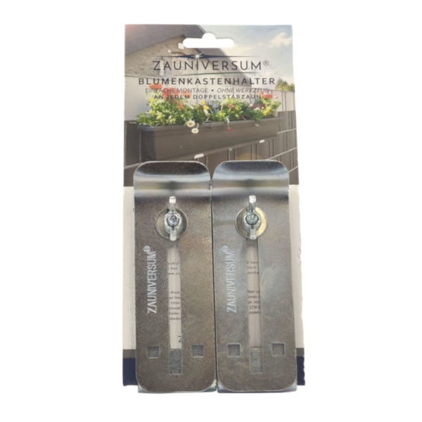 Zauniversum Blumenkastenhalter für Doppelstabzaun, einfache Montage ohne Werkzeug