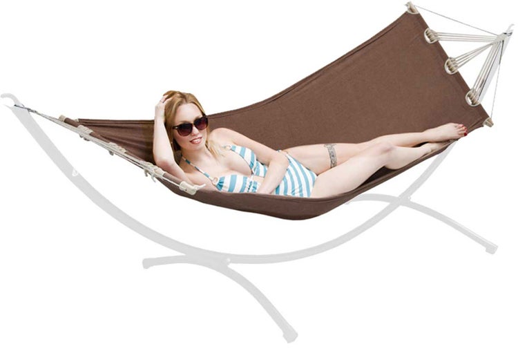 AMANKA Bis 100kg: Outdoor Stabhängematte 1 Person - 190x80cm Hängematte Outdoor Hängeliege ohne Gestell - Hängematte mit Stange - Garten Hängematte für Balkon Schaukelliege Indoor Liege zum Aufhängen