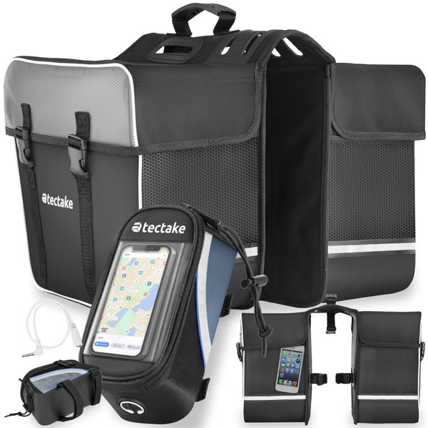 Fahrradtaschen-Set mit Smartphone-Halterung und Zubehör von tectake