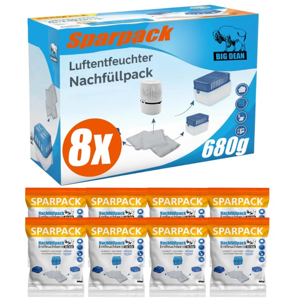 Big Dean Luftentfeuchter Nachfüllpack Sparpack 8er Pack