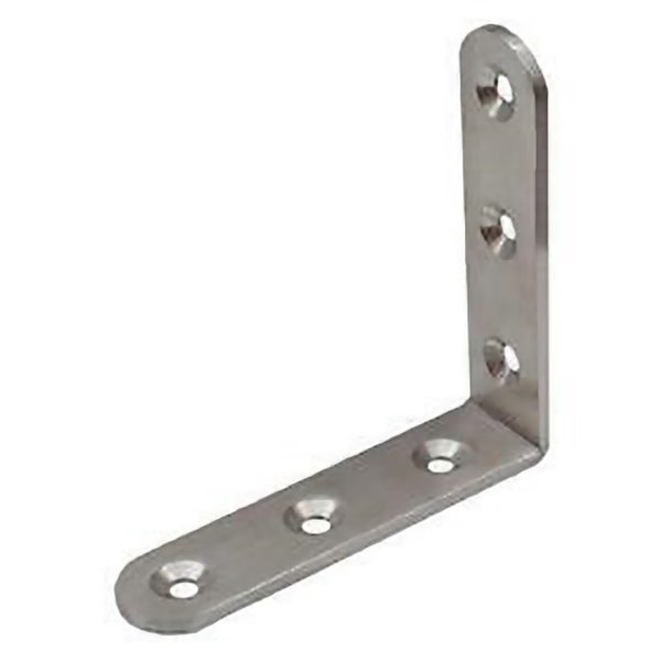 Winkelverbinder aus Metall mit vorgebohrten Senkkopflöchern zur stabilen Holzverbindung