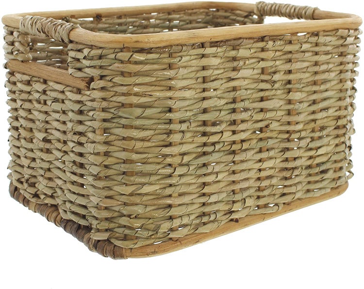 Aufbewahrungskorb aus Rattan 33x25x19 cm, Schrankkorb, Regalkorb, Flechtkorb