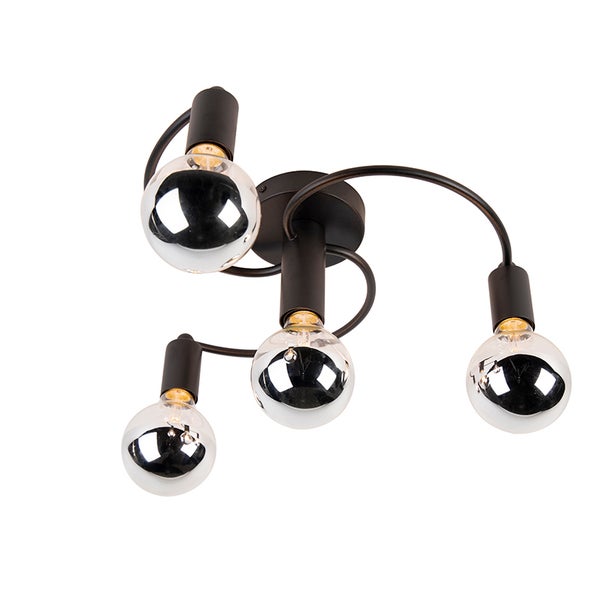 Schwarze Deckenleuchte mit vier Leuchtmitteln