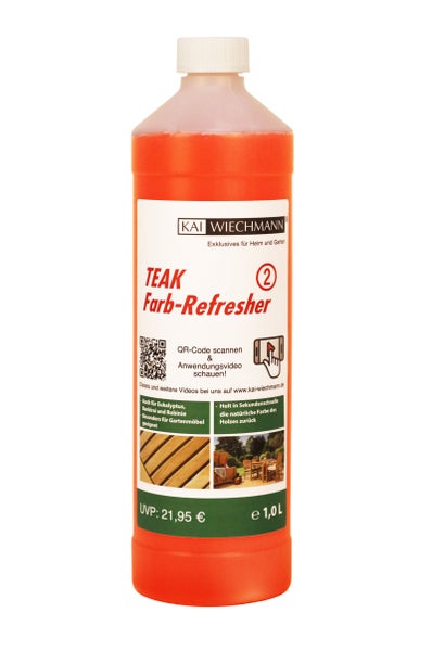 Teak Farbauffrischer in einer 1 Liter Flasche für Gartenmöbel