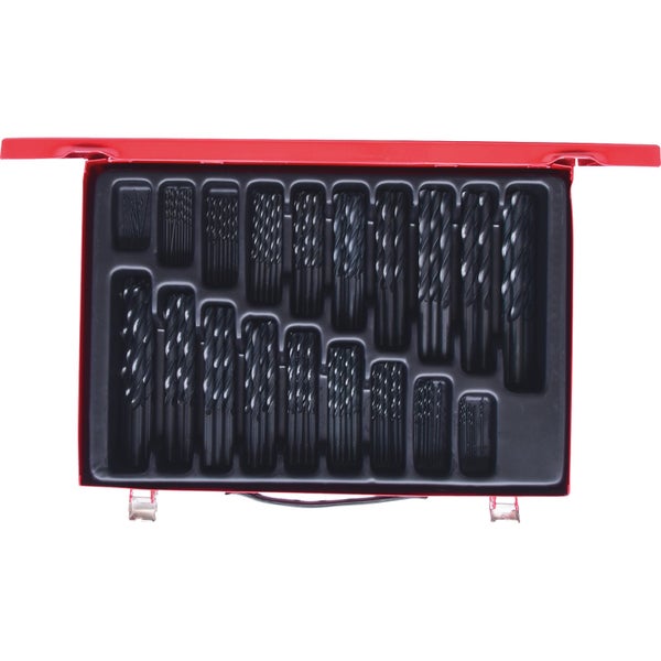 Bohrerset im roten Koffer