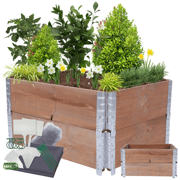 Hochbeetkisten GrowBox HxBxT 40x60x80 cm 2 Ebenen Holz Braun