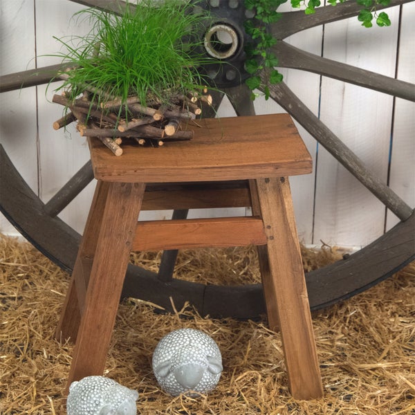Hocker HOCKER Noah 50 Recyclingholz massiv naturfarben