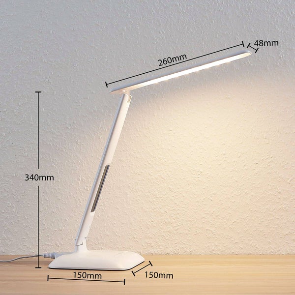 Lindby LED Tischlampe Ludmilla dimmbar (Modern) in Weiß (1 flammig, ) - Tischleuchte Schreibtischlampe Nachttischlampe Arbeitszimmerleuchte