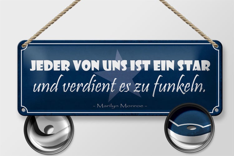 Blechschild Spruch 27x10cm jeder von uns ist ein Star und Dekoration