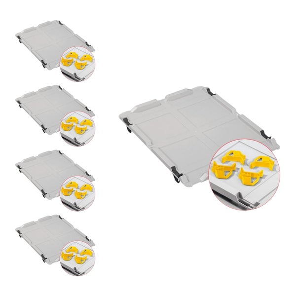 PROREGAL Spar Set 5x Eurobox Nextgen Economy Mit Auflagedeckel & 4x Schiebeschnappverschlüsse Gelb Griffe Geschlossen HxBxT 17 x 30 x 40 cm 16 Liter