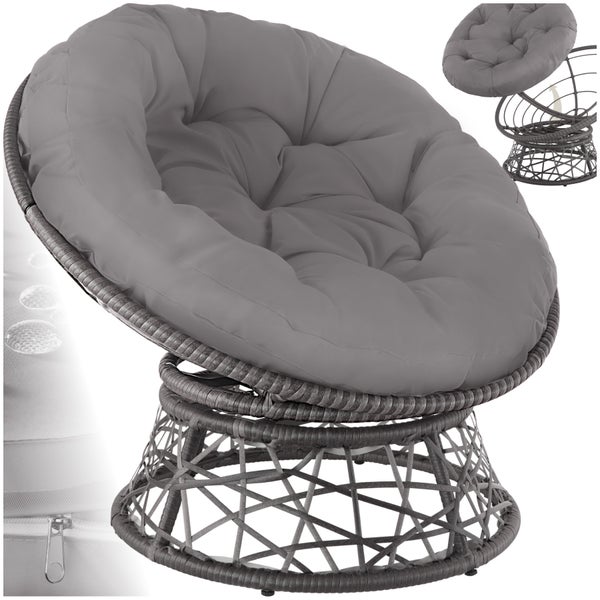 Rattansessel tectake Gargano 92 x 80 x 80,5 cm drehbar grau