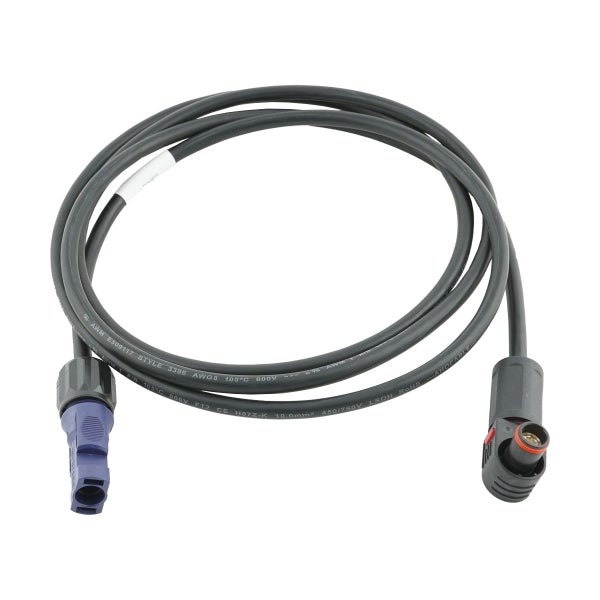 Anschlusskabel mit zwei verschiedenen Steckverbindern für Batterien, 10 Quadratmillimeter Kabelquerschnitt.