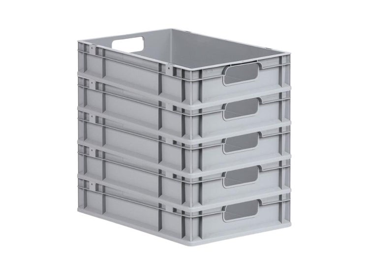 PROREGAL Spar Set 5x Eurobox Nextgen Economy Griffe Offen HxBxT 12 x 40 x 60 cm 23 Liter Eurobehälter Transportbox Transportbehälter