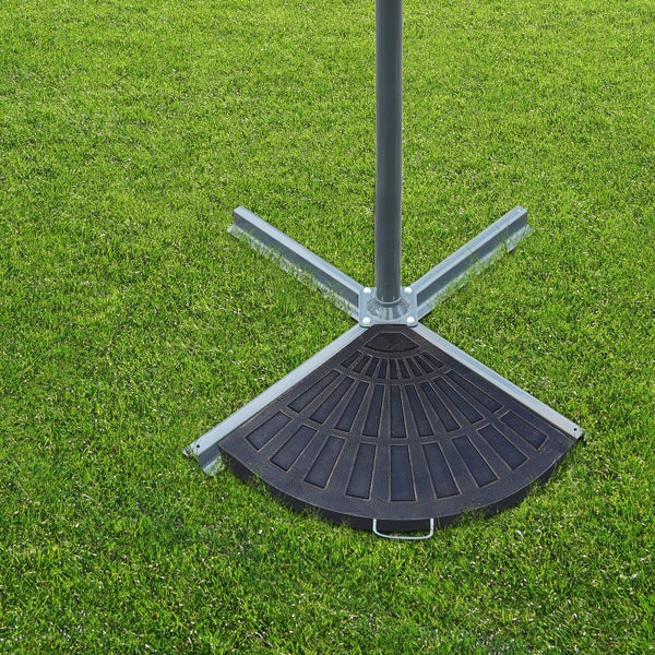 Outsunny 2-tlg. Set Gewichte für Sonnenschirmständer Platten-Schirmständer Sonnenschirmbasis halbrund mit Handgriff Kunstharz + Metall Bronze 66 x 47 x 4,2 cm 30 kg