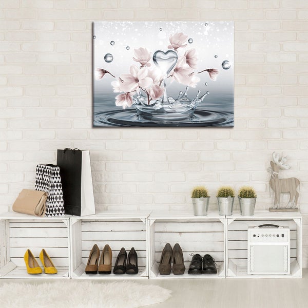 Leinwandbild Blumen Abstrakt Modern Bilder Wohnzimmer 120X80 cm