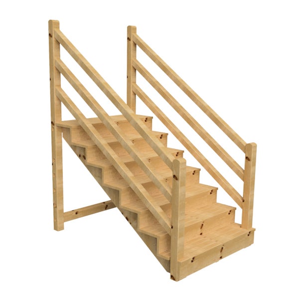 Holztreppe mit Geländer für den Innenbereich