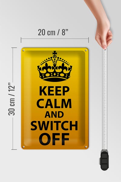 Blechschild Spruch 20x30cm Keep Calm and switch off