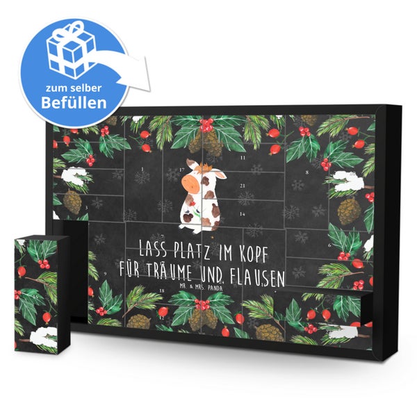 Mr. & Mrs. Panda Befüllbarer Adventskalender Kuh - Schwarz