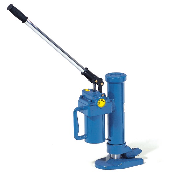Blauer Wagenheber mit Hebel