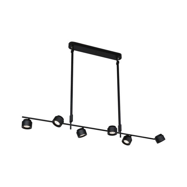 LED Pendelleuchte 3-Step-Dim Puric Pane Effect Effect 2700K 600lm / 400lm 6x6,5W / 4,5W Schwarz dimmbar