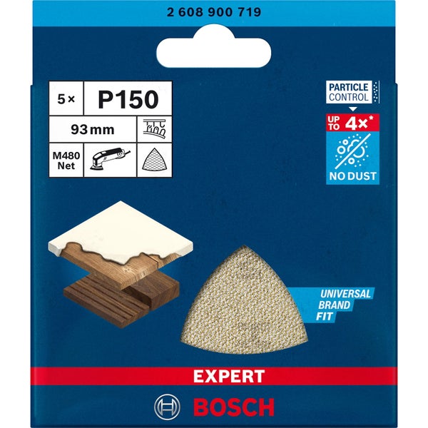 Bosch 5x Expert M480 Schleifnetz für Deltaschleifer 93 mm G 150 - 2608900719