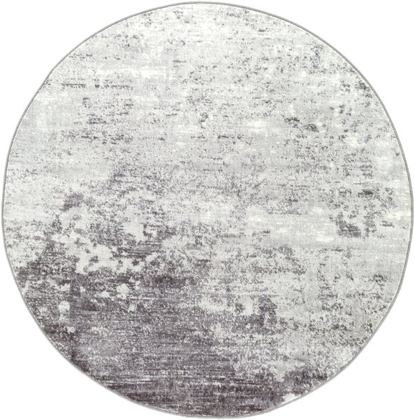 Abstrakt Moderner Runder Teppich Rund Grau/Weiß Ø 160 cm FIONA