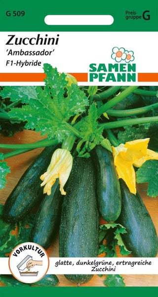 Samenpackung Zucchini 'Ambassador' F1-Hybride der Marke Samen Pfann