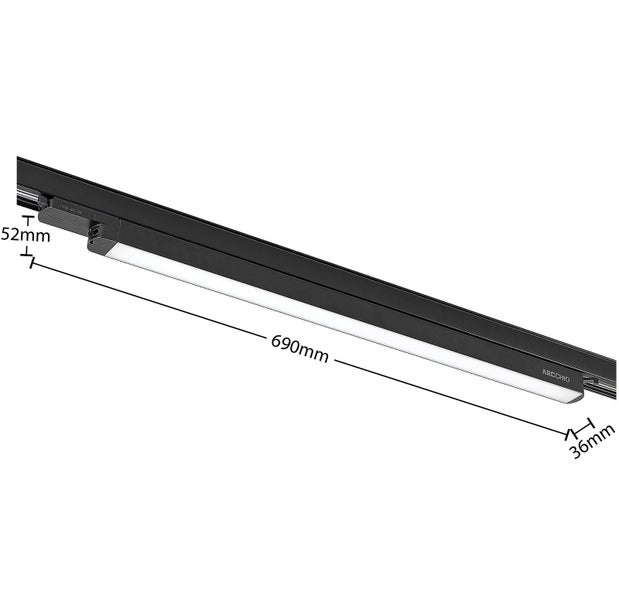 Arcchio LED Stromschienenstrahler Harlow (Modern) in Schwarz aus Aluminium (1 flammig, ) Arbeitszimmerleuchte