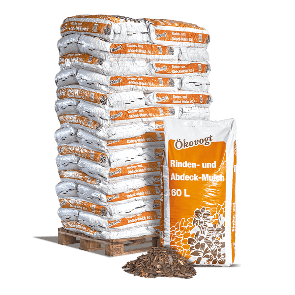 Ökovogt Rinden- und Abdeckmulch Mix 60l x 45 Sack 2700l Palette