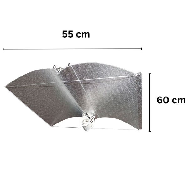 Grow Reflektor XL 55x60 cm – Erweiterbarer Reflektor aus Aluminium für große Growräume – Für 250W/400W/600W NDL & MHL Lampen – E40 Fassung – Inkl. Verlängerungsstangen – Gleichmäßige Lichtverteilung