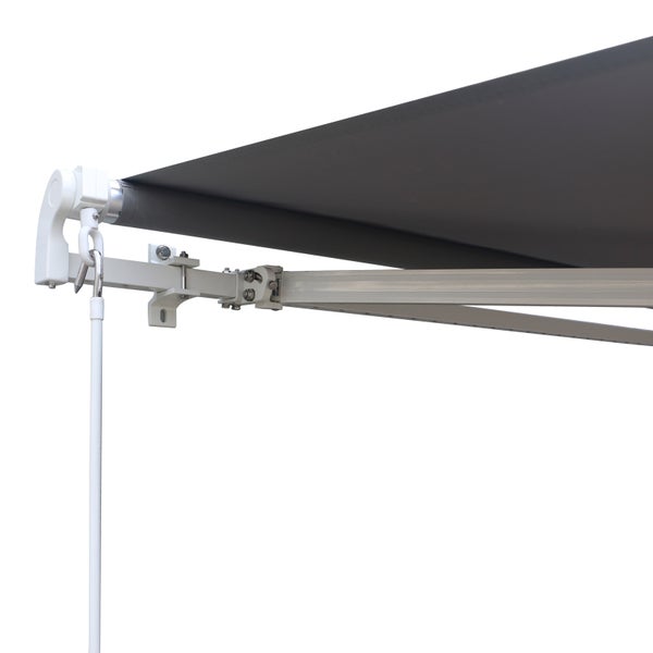 Outsunny Markise, Gelenkarmmarkise, 2,95 x 2,5m, Aluminium, Polyester, Grau
