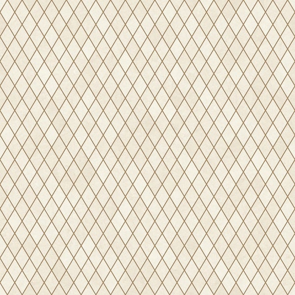 Tapete mit geometrischem Rautenmuster und feinen Linien.