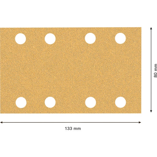 Bosch 10x Expert C470 Schleifpapier mit 8 Löchern für Schwingschleifer 80 x 133 mm G 60 - 2608900878