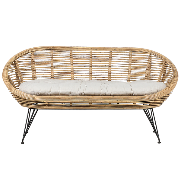 Gartensofa 2-Sitzer MARATEA Rattan Naturfarben