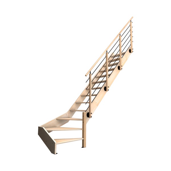 Holztreppe mit Geländer