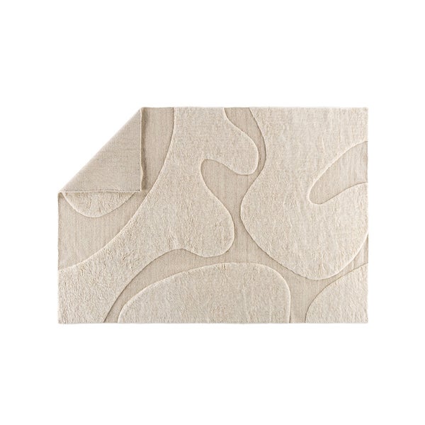 Beiger Teppich mit abstraktem Muster