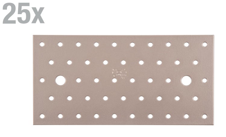 25 Lochplatten aus Metall zur stabilen Holzverbindung im praktischen Set