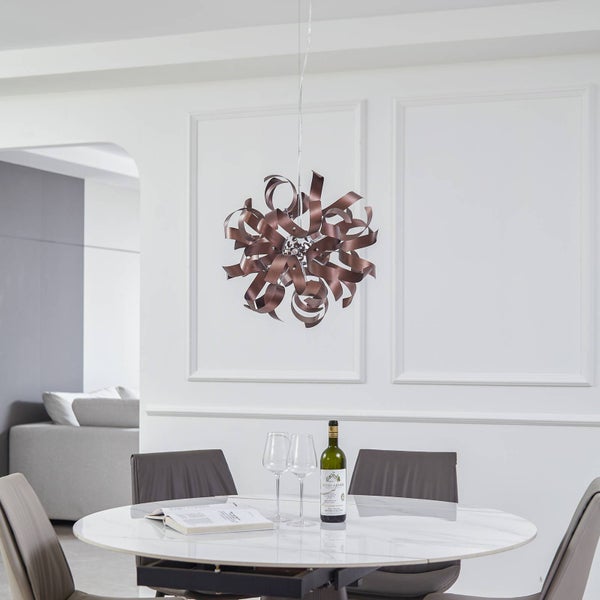 Lucande Pendelleuchte Kaelor (Design, Modern) in Kupfer aus Aluminium (5 flammig G9) - Deckenlampe Esstischlampe Hängelampe Hängeleuchte Wohnzimmerleuchte